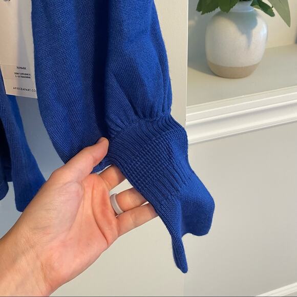 NWT APIECE APART Royal Blue Wool Silk Balloon Sleeve Sweater Small - Picture 9 of 16